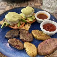 Sun Benedict (vegan eggs  made from chickpeas and hollandaise made from avocado)  at Green Zebra Cafe - Main St in Sarasota