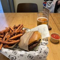 like meat burgerr  at Burgermeister Oberdorf in Zurich