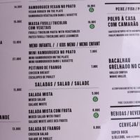 Menu at Adega do Ramada in Obidos