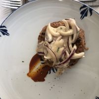 Rice burger at Ca n'Ela Vegan Restaurant in Mallorca