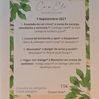 Menu of September 1, 2021 at Ca n'Ela Vegan Restaurant in Mallorca