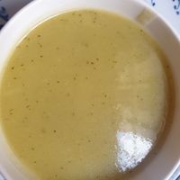 Vegetable soup at Ca n'Ela Vegan Restaurant in Mallorca