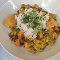 Heura & azuki stew at Ca n'Ela Vegan Restaurant in Mallorca