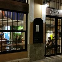 Front of the restaurant, a really cosy space at Ca n'Ela Vegan Restaurant in Mallorca