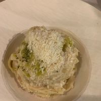 Pasta a la carbonara at Ca n'Ela Vegan Restaurant in Mallorca