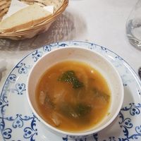 Spring vegetable soup at Ca n'Ela Vegan Restaurant in Mallorca