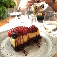 raw cake dessert (white chocolate & orange)  at Ca n'Ela Vegan Restaurant in Mallorca