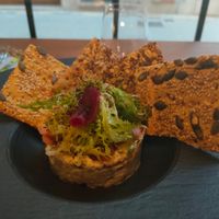 Tàrtar d'albergínia at Ca n'Ela Vegan Restaurant in Mallorca