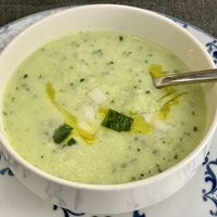 Cold soup  at Ca n'Ela Vegan Restaurant in Mallorca