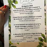 Menú del día  at Ca n'Ela Vegan Restaurant in Mallorca