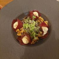 Rote Beete Ravioli at Ca n'Ela Vegan Restaurant in Mallorca