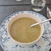 Soup: watercress cream soup at Ca n'Ela Vegan Restaurant in Mallorca