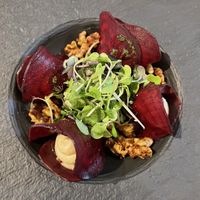 Beet ravioli   at Ca n'Ela Vegan Restaurant in Mallorca