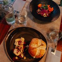 Ordered dishes. at Ca n'Ela Vegan Restaurant in Mallorca