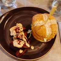 Vegan burger. at Ca n'Ela Vegan Restaurant in Mallorca