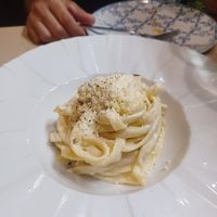 Carbonara vegana at Ca n'Ela Vegan Restaurant in Mallorca