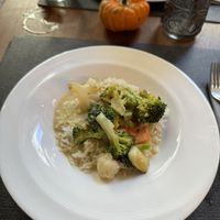 Rice and vegetables curry  at Ca n'Ela Vegan Restaurant in Mallorca