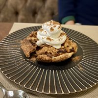 Apple pie desert  at Ca n'Ela Vegan Restaurant in Mallorca