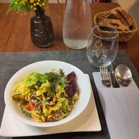 Starter: pasta salad at Ca n'Ela Vegan Restaurant in Mallorca