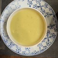 Crema de calabacín y patata  at Ca n'Ela Vegan Restaurant in Mallorca