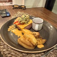 Burger (gluten free with no bun)  at Ca n'Ela Vegan Restaurant in Mallorca