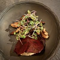 Raw beetroot with cashew cheese   at Ca n'Ela Vegan Restaurant in Mallorca