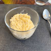 Couscous and apple-cream at Ca n'Ela Vegan Restaurant in Mallorca