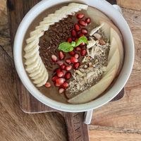Vegan cocoa smoothie bowl   at Nourish by Avata in Kathmandu