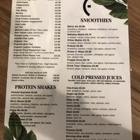 Drinks menu  at Nomas in Macclesfield