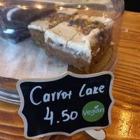 Vegan carrot cake at Nomas in Macclesfield
