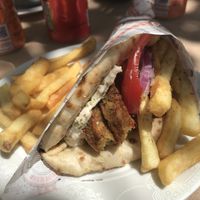 Vegan Pita with falafel and hummus   at Pheidias Grill House in Olympia