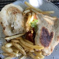 Falafel Wrap mit Pommes  at Pheidias Grill House in Olympia