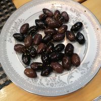 Salted olives from their own olive grove at Pheidias Grill House in Olympia