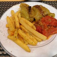 Gemista - tomato and peppers stuffed with rice at Pheidias Grill House in Olympia
