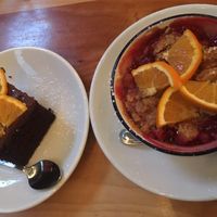 The two vegan dessert options. Cake or Cobbler. They are great! But we hope they add more :) at Moosewood Restaurant in Ithaca