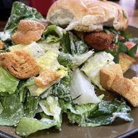 Vegan chicken sammie with vegan caesar salad   at Root and Press in Worcester