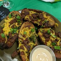 from st patricks day - irish stuffed potato skins at Root and Press in Worcester