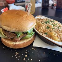 Southwestern Burger and Mac and cheese!   at Root and Press in Worcester