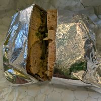 Hummus bagel at Yellow Bicycle Canteen in Philadelphia