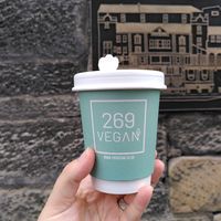 takeaway coffee at 269 Vegan in Dunfermline