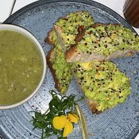 soup of the day & avocado toast!  at 269 Vegan in Dunfermline