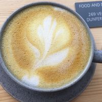 Turmeric oatlatte  at 269 Vegan in Dunfermline
