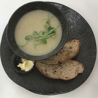 Cauliflower and ? Soup with sourdough. This is the large bowl    at 269 Vegan in Dunfermline