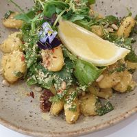 gnocchi salad with sundried tomatoes and pesto at 269 Vegan in Dunfermline