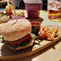 Omni friend of mine ate the vegan beyond burger. Amazing said she at MaiMai Surf Bar in Mallorca
