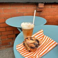 oat late and chocolate babka  at Long Boi's Bakehouse in Manchester