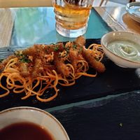 Pickles sticks. $8 for breadcrumbs as the pickles were so thinly sliced you couldn't taste them. What a joke. at Samadhi in San Jose