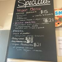 Vegan menu!  at Cappa Rossi's in Kinglake