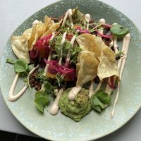 Baked sweet potato and ‘pulled oats' at Ostehuset Øst in Stavanger