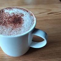 Sugar free oat hot chocolate at Équilibres Cafe in Lyon